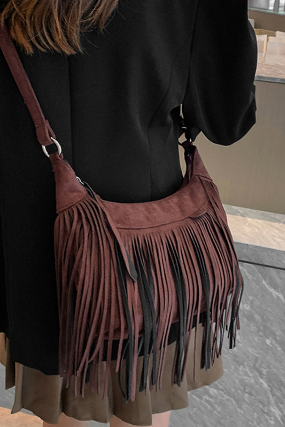 Sheryl Suede Shoulder Bag