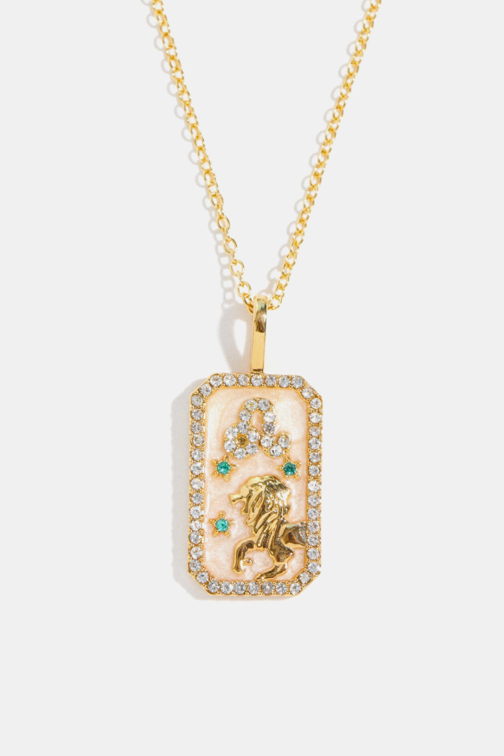 Rhinestone Zodiac Constellation Pendant Copper Necklace