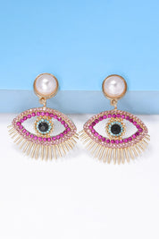 Evil Eye Protection Rhinestone Dangle Earrings