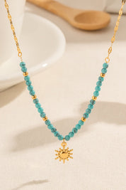 Golden Sun Turquoise Pendant Necklace
