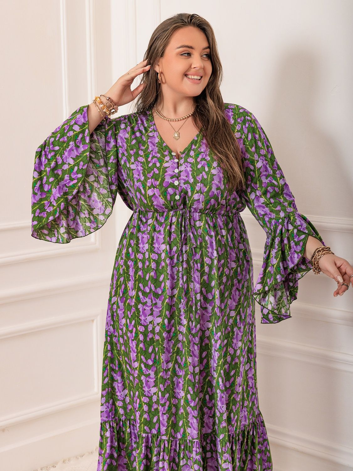 Newport Flared Sleeve Maxi Dress