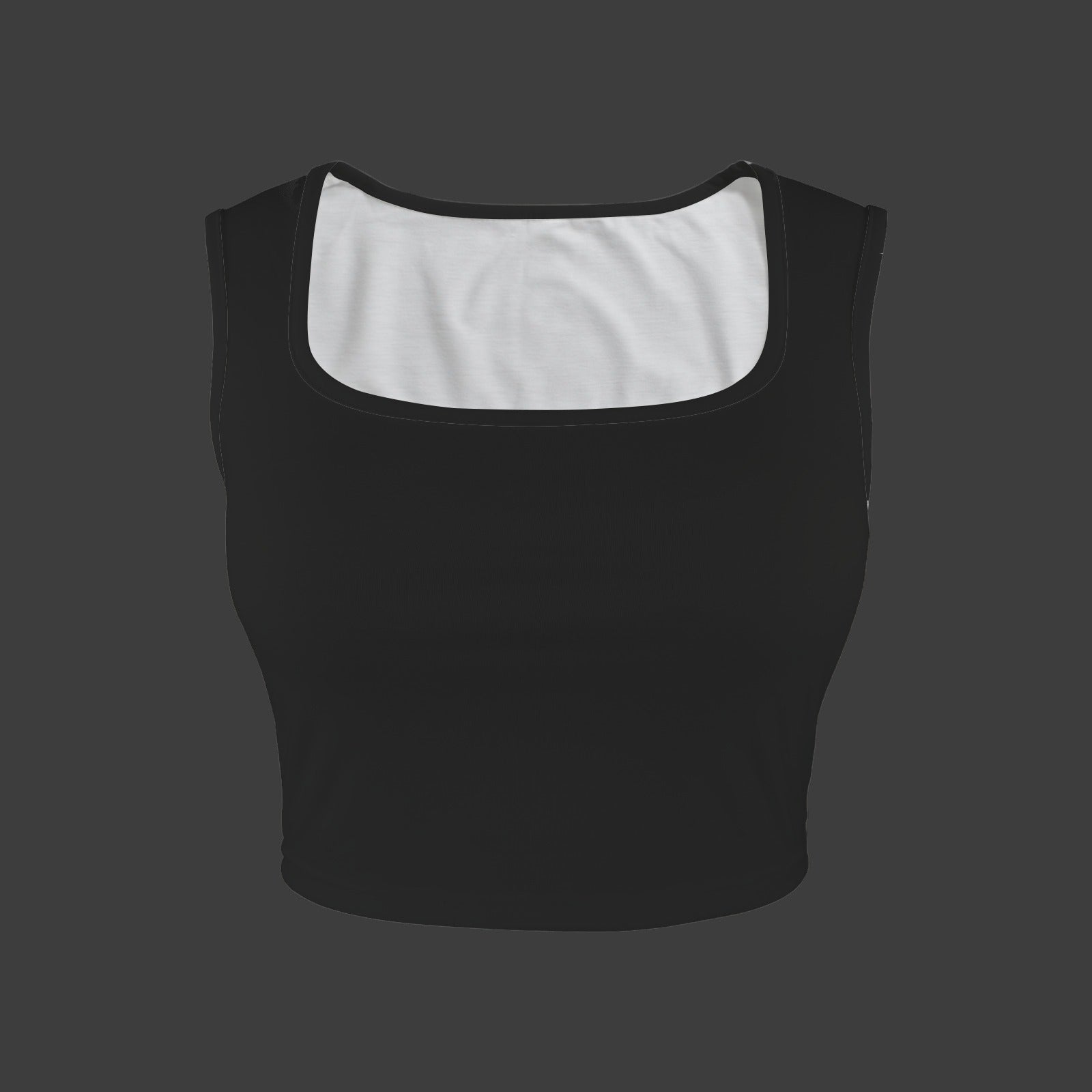 Black TK Exclusive Square Neck Crop Tank Top