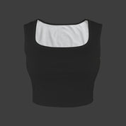 Black TK Exclusive Square Neck Crop Tank Top