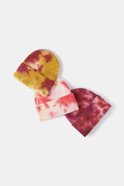 Bi-Color Tie-Dye Cuffed Rib-Knit Beanie