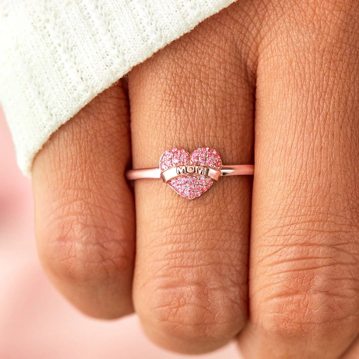 MOM's Heart Rose Gold Ring