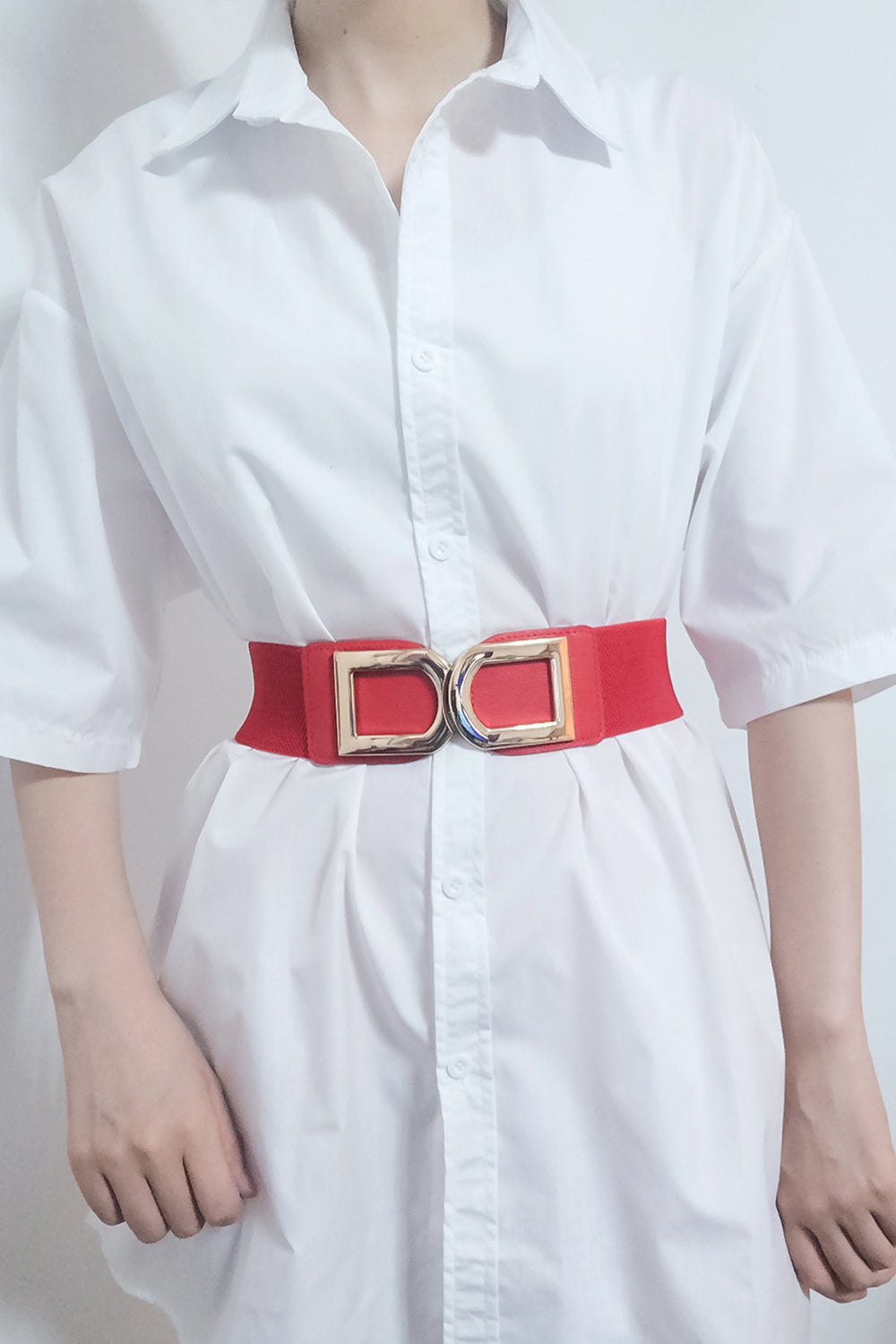 Double D Buckle Faux Leather Belt