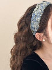 Denim Star Braided Headband
