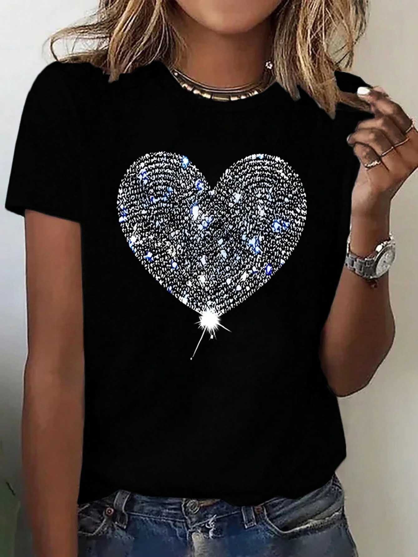 All that Glitters Heart Graphic T-Shirt
