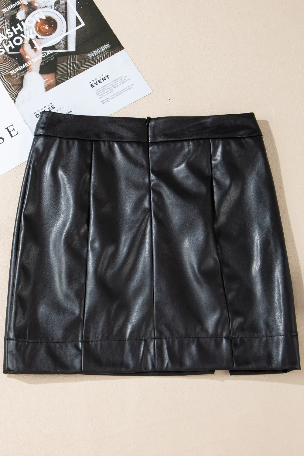 Faux Eva Leather Mini Skirt