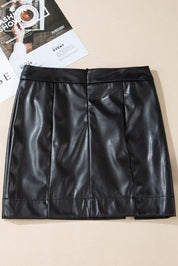 Faux Eva Leather Mini Skirt
