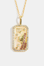 Rhinestone Zodiac Constellation Pendant Copper Necklace