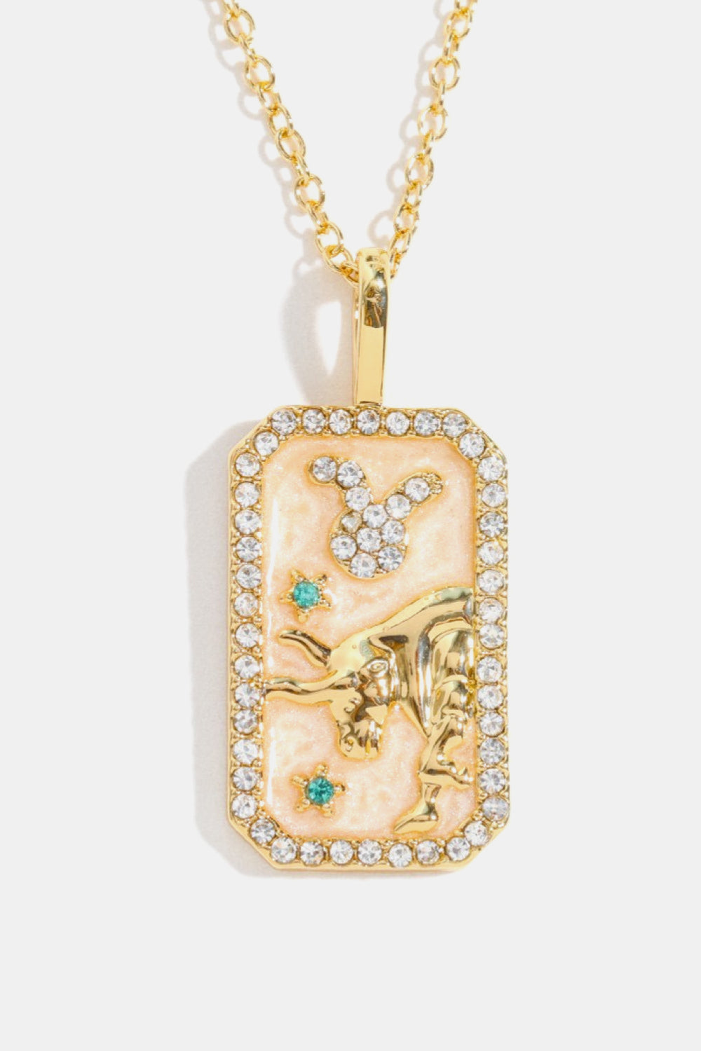 Rhinestone Zodiac Constellation Pendant Copper Necklace