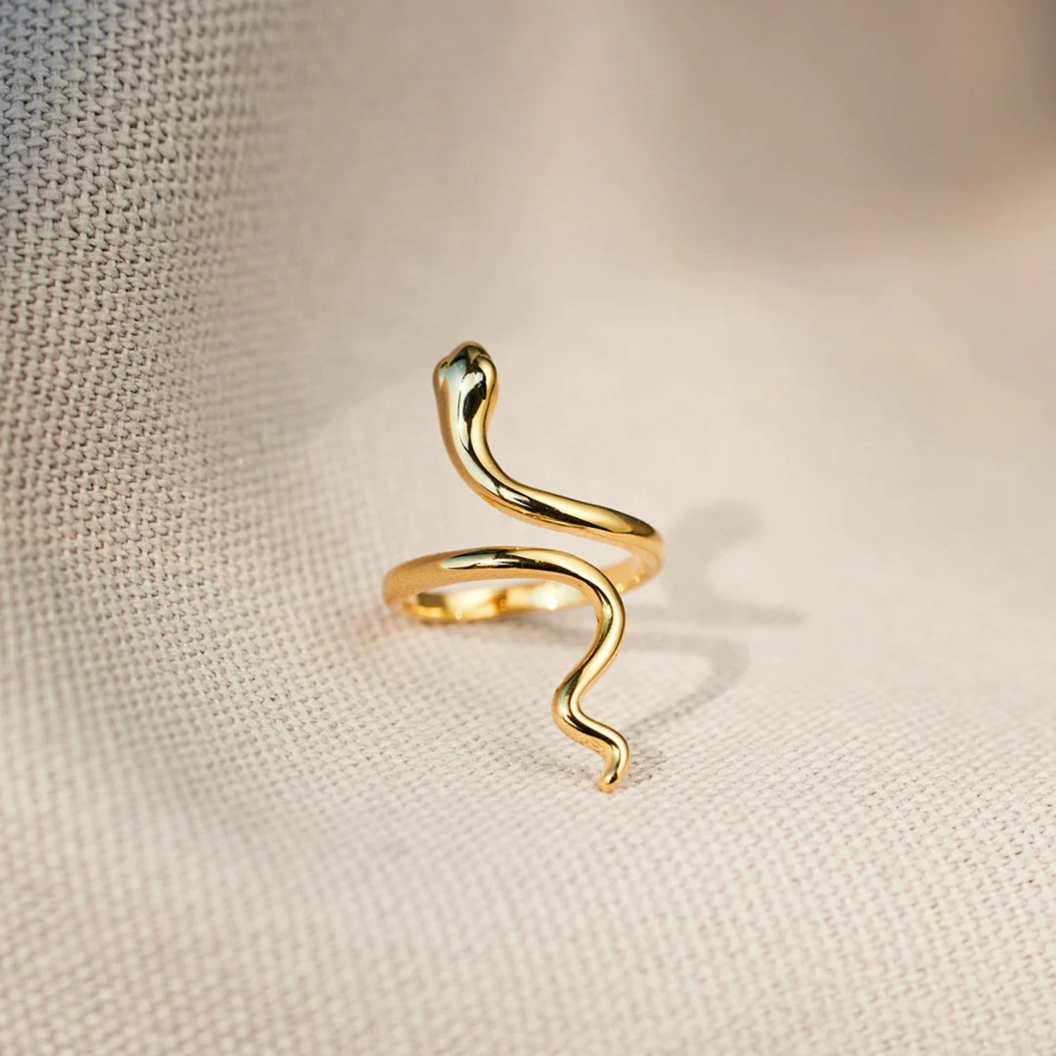18K Gold-Plated Year of the Snake Bypass Ring
