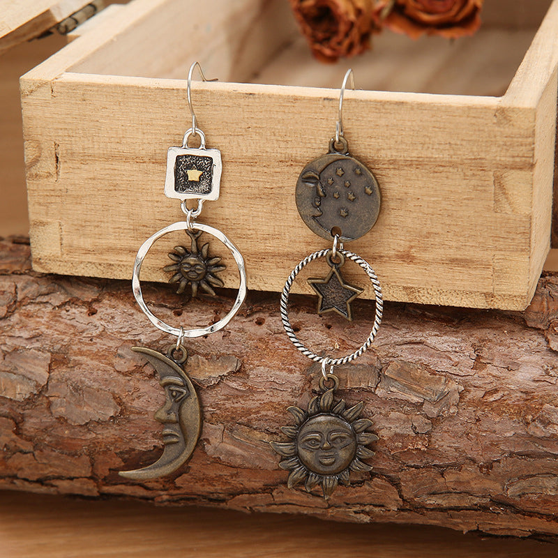 Sun, Moon, Star Earrings