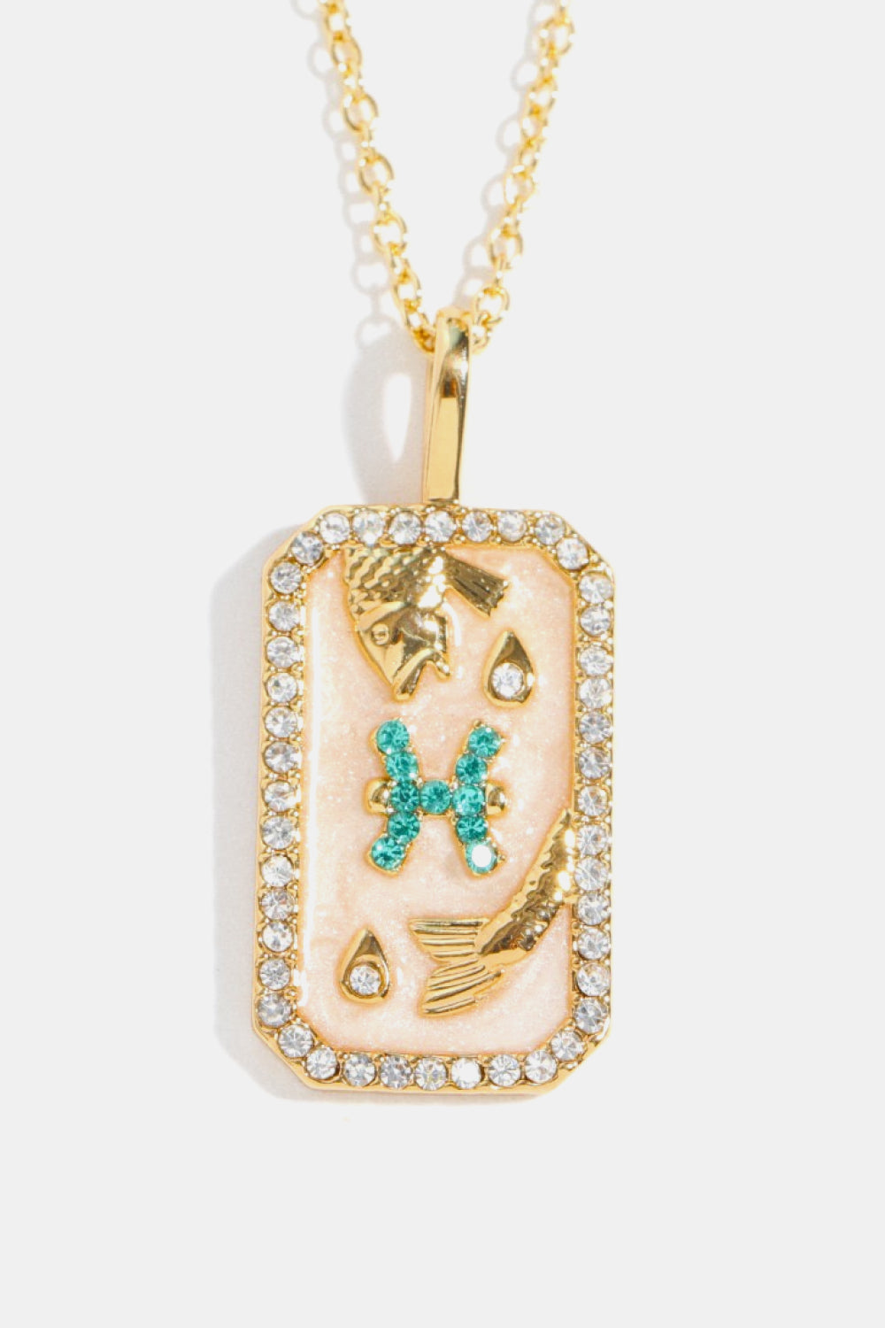 Rhinestone Zodiac Constellation Pendant Copper Necklace