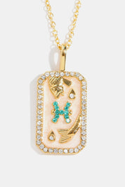 Rhinestone Zodiac Constellation Pendant Copper Necklace
