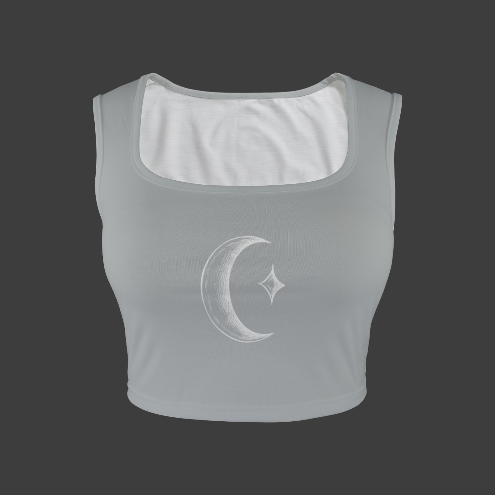 Many Moons Printed TK Exclusive Square Neck Crop Tank Top | Twilight Kisses