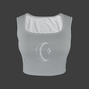 Many Moons Printed TK Exclusive Square Neck Crop Tank Top | Twilight Kisses