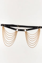 Nikki Faux Leather Muti-Strand Chain Belt