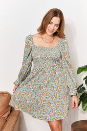 Ashley Floral Square Neck Dress
