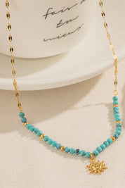 Golden Sun Turquoise Pendant Necklace