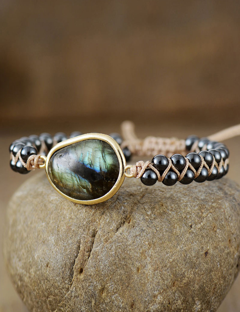 Intuition Enhancer Natural Labradorite & Hematite Bracelet