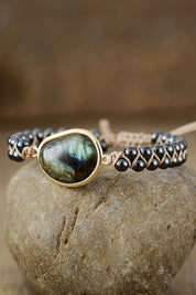 Intuition Enhancer Natural Labradorite & Hematite Bracelet