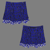 Deep Blue Mystical Cats TK Exclusive Double Layer Mini Skort
