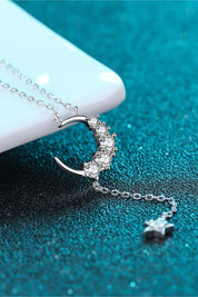 Make a Wish Star & Moon Moissanite Necklace