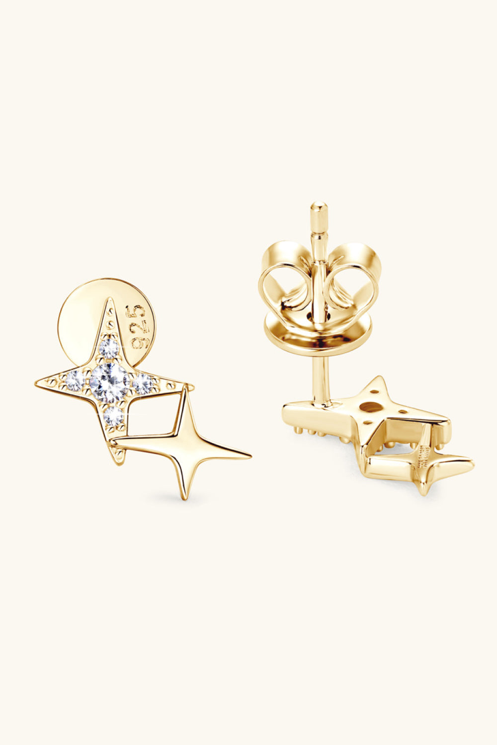 Twinkling Stars Platinum-plated, 18K gold-plated Moissanite Earrings