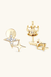 Twinkling Stars Platinum-plated, 18K gold-plated Moissanite Earrings