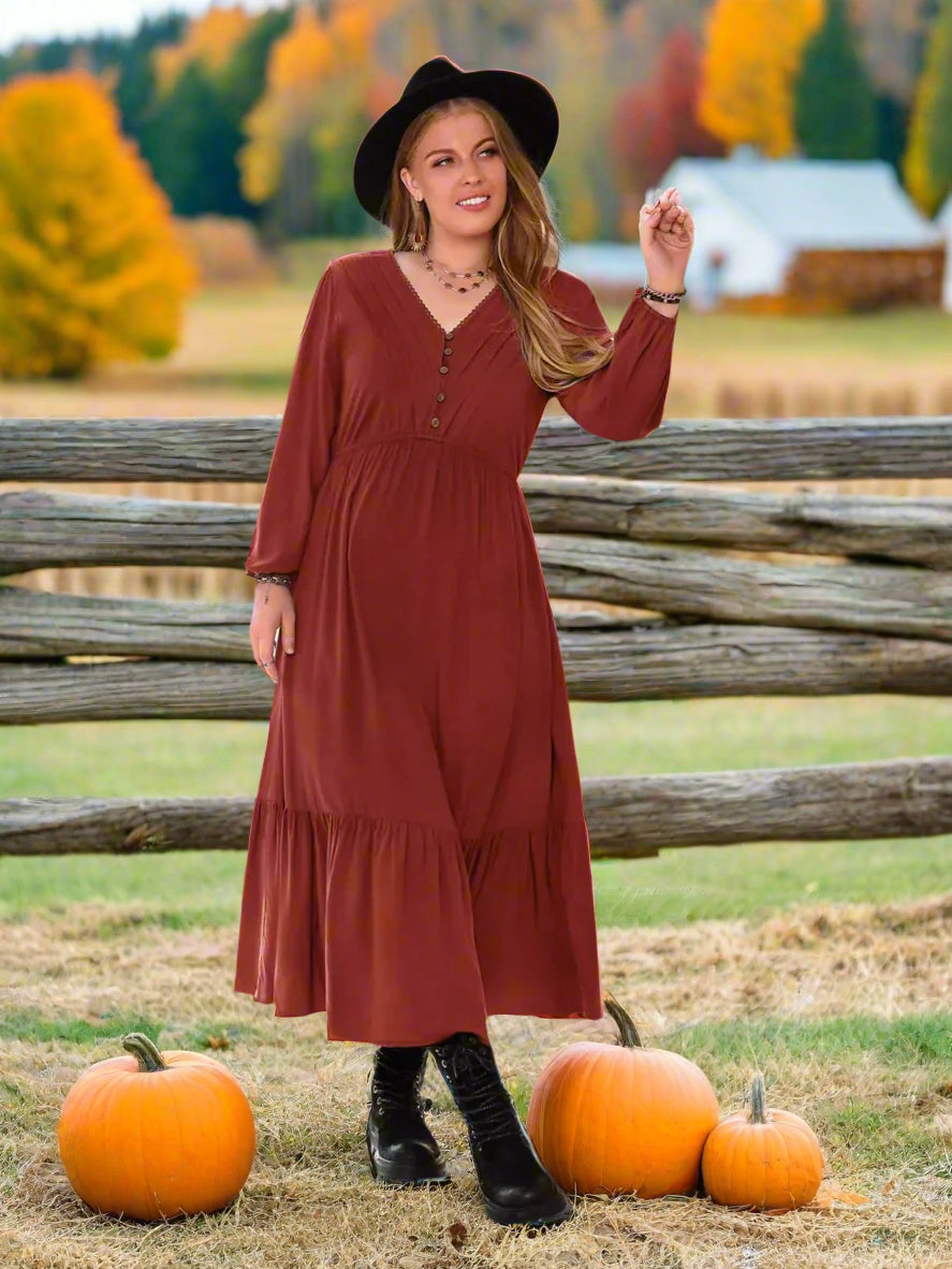 Country Spice Boho Midi Dress | Twilight Kisses