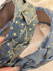 Denim Star Braided Headband