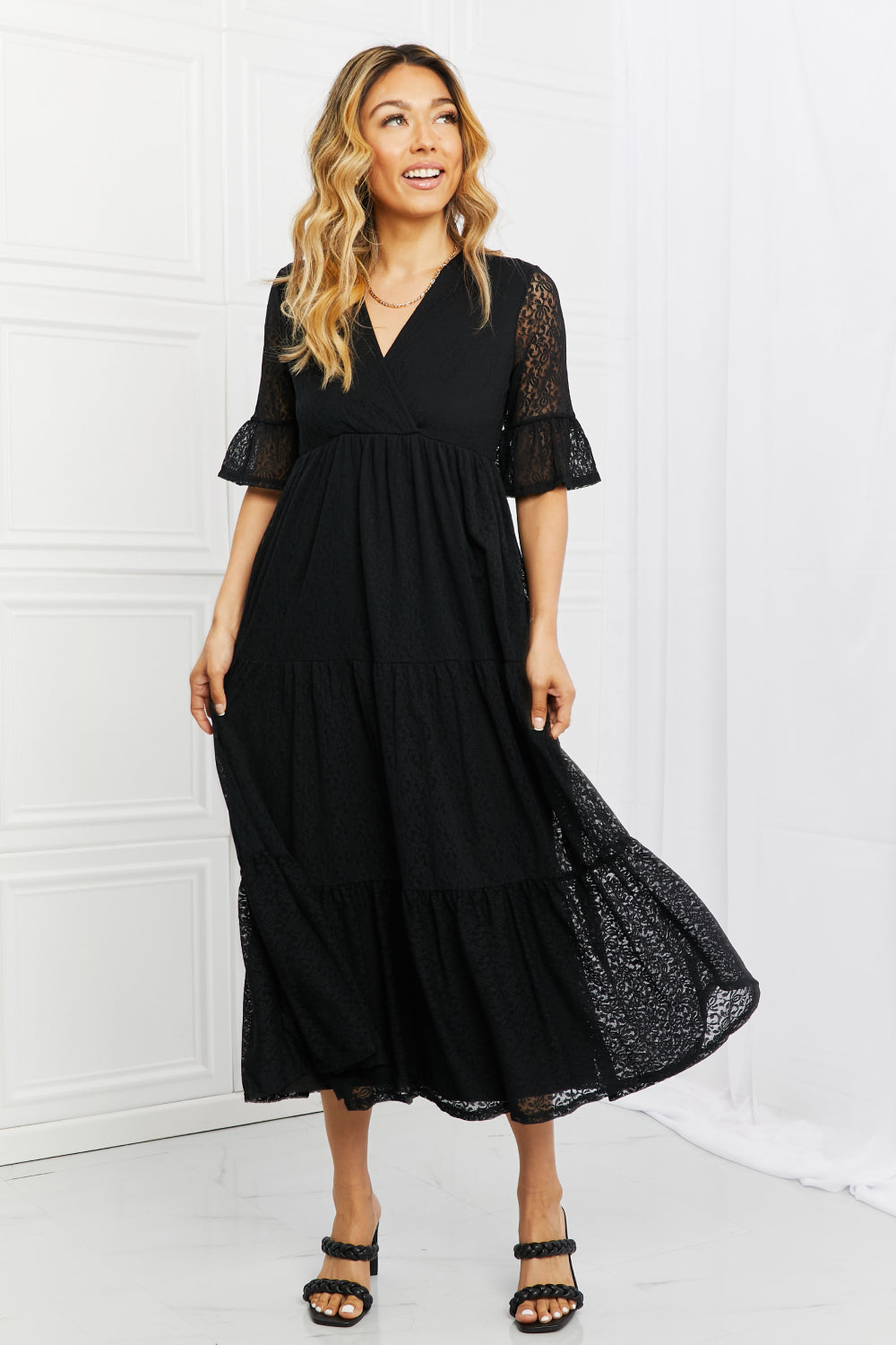 Dark and Lovely Lace Overlay Dress