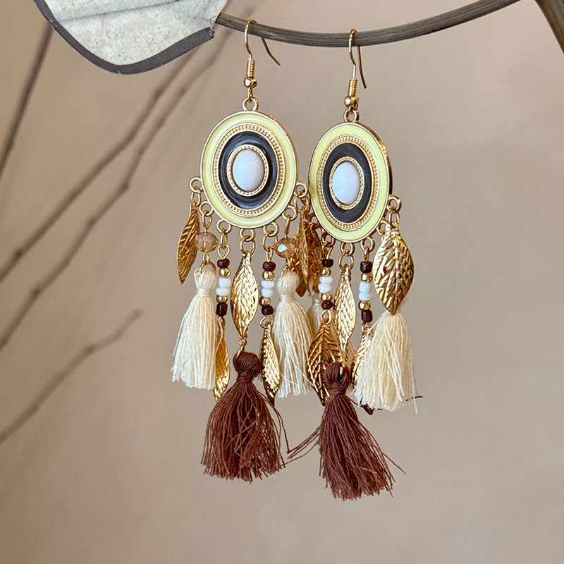 Nile River Rice Bead Dangle Earrings