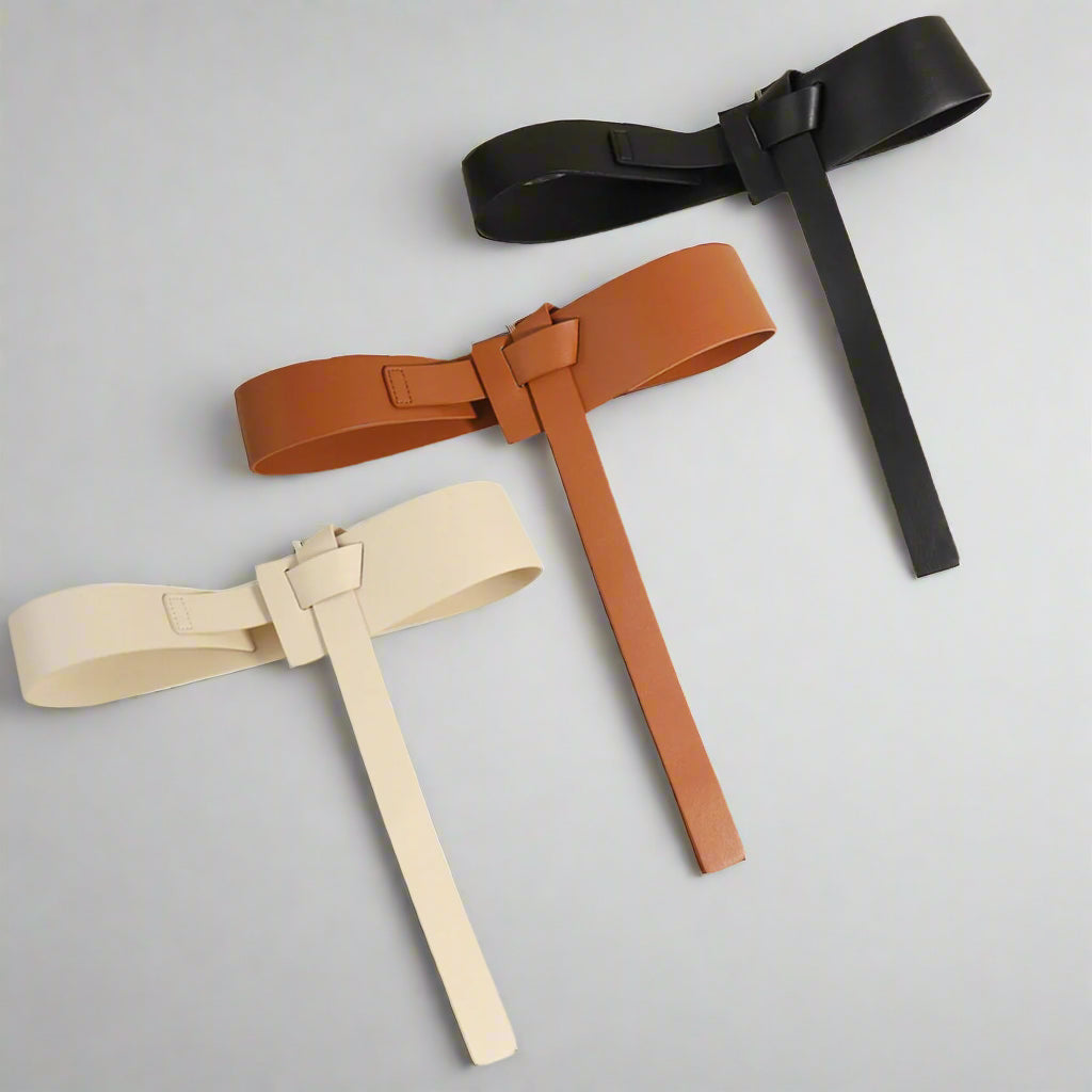 Lap of Luxury Knot Detail Faux Leather Belt
