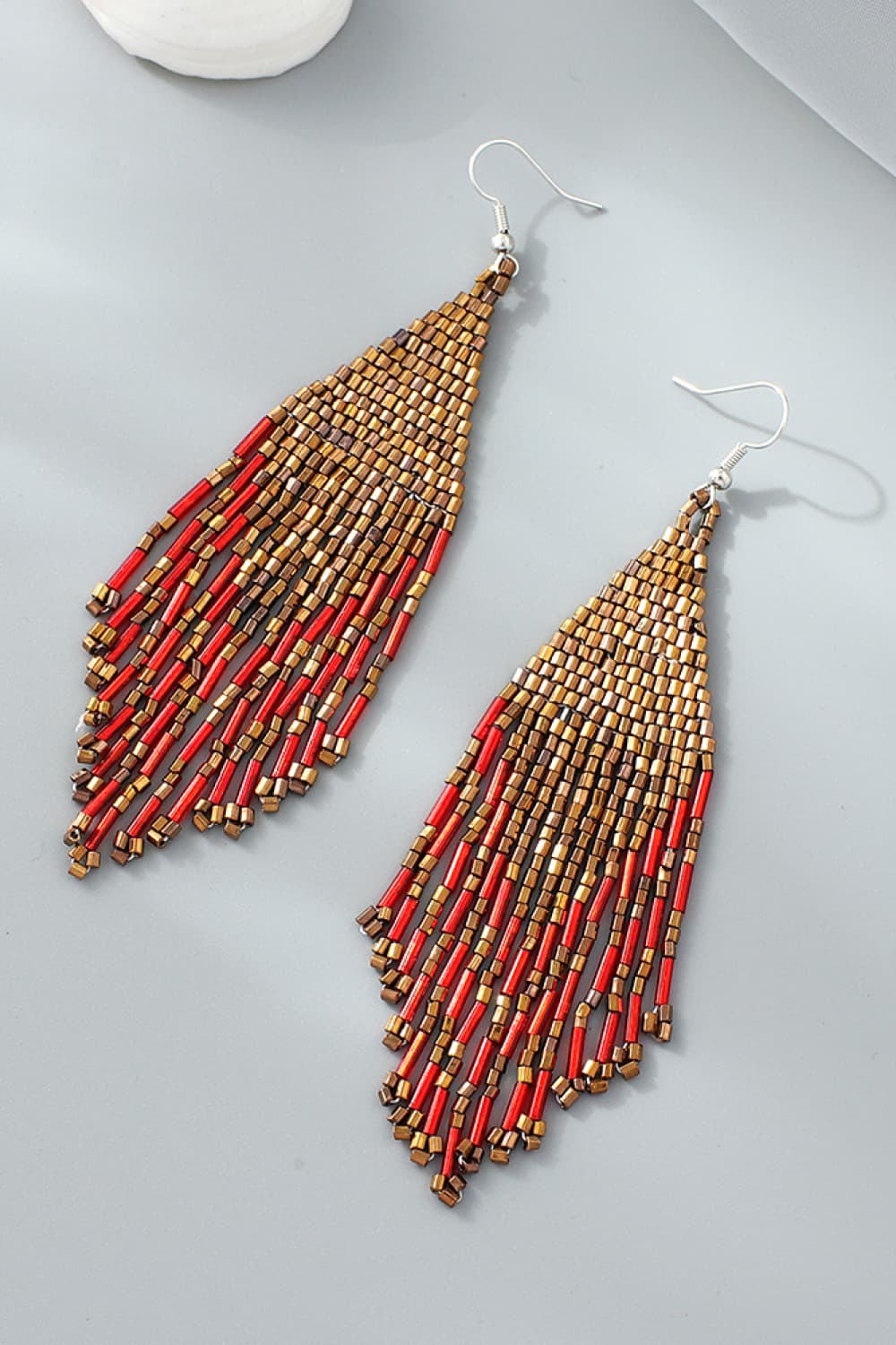 Metallic Beaded Dangle Earrings
