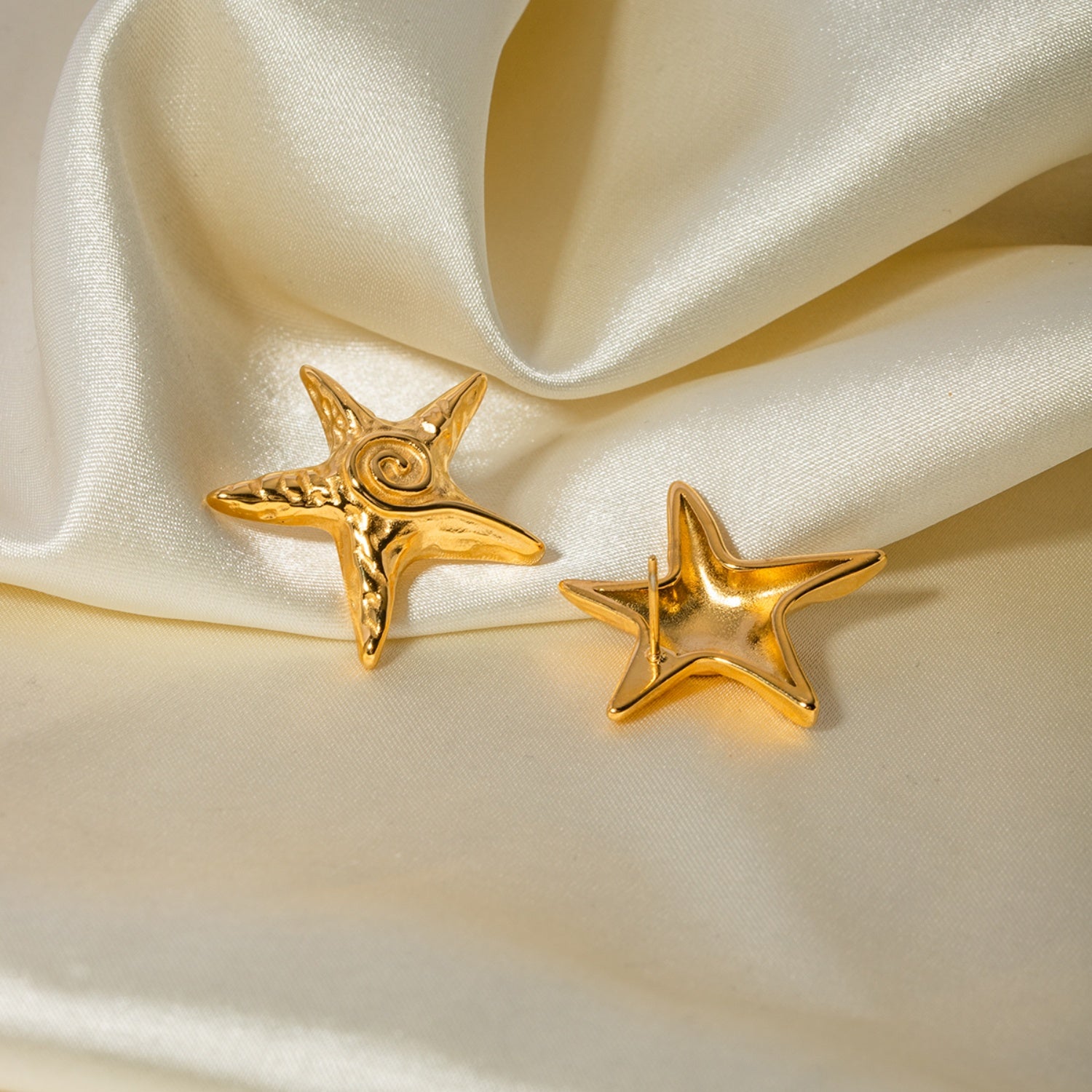 18K Gold-Plated Starfish Stud Earrings