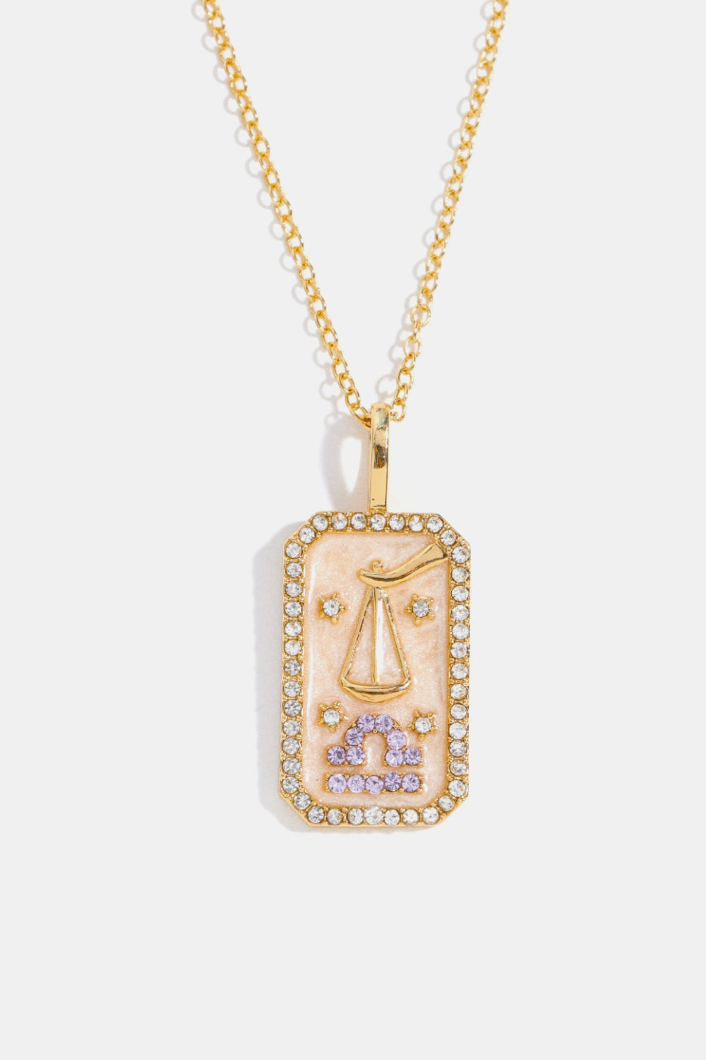 Rhinestone Zodiac Constellation Pendant Copper Necklace