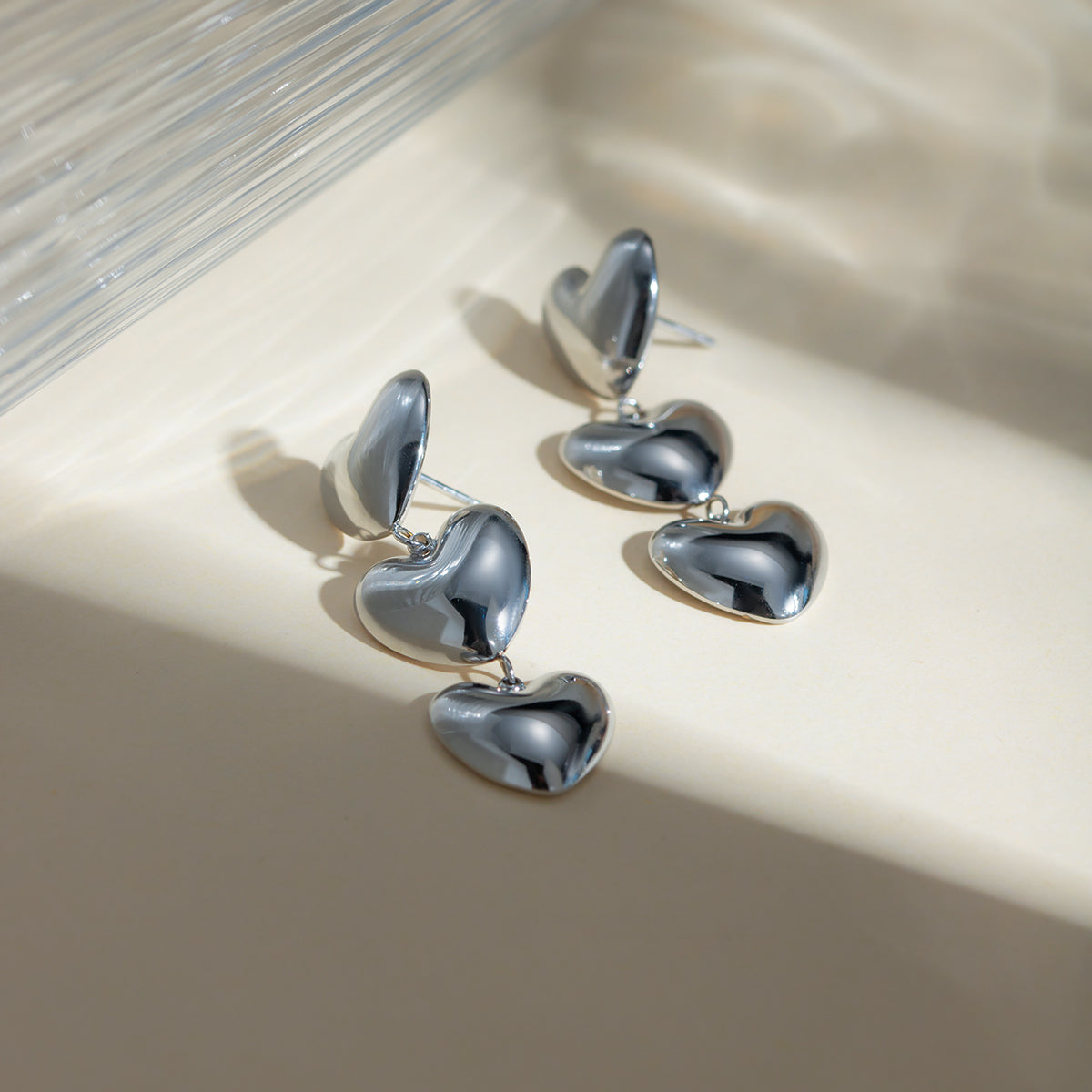 3 of Cups Dangle Heart Earrings