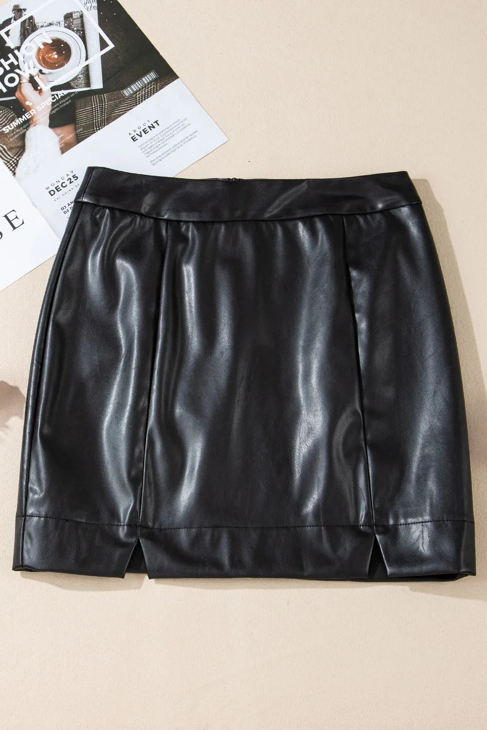Faux Eva Leather Mini Skirt