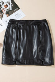 Faux Eva Leather Mini Skirt
