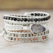 Spirit Agate & Natural Stone Wrap Bracelet