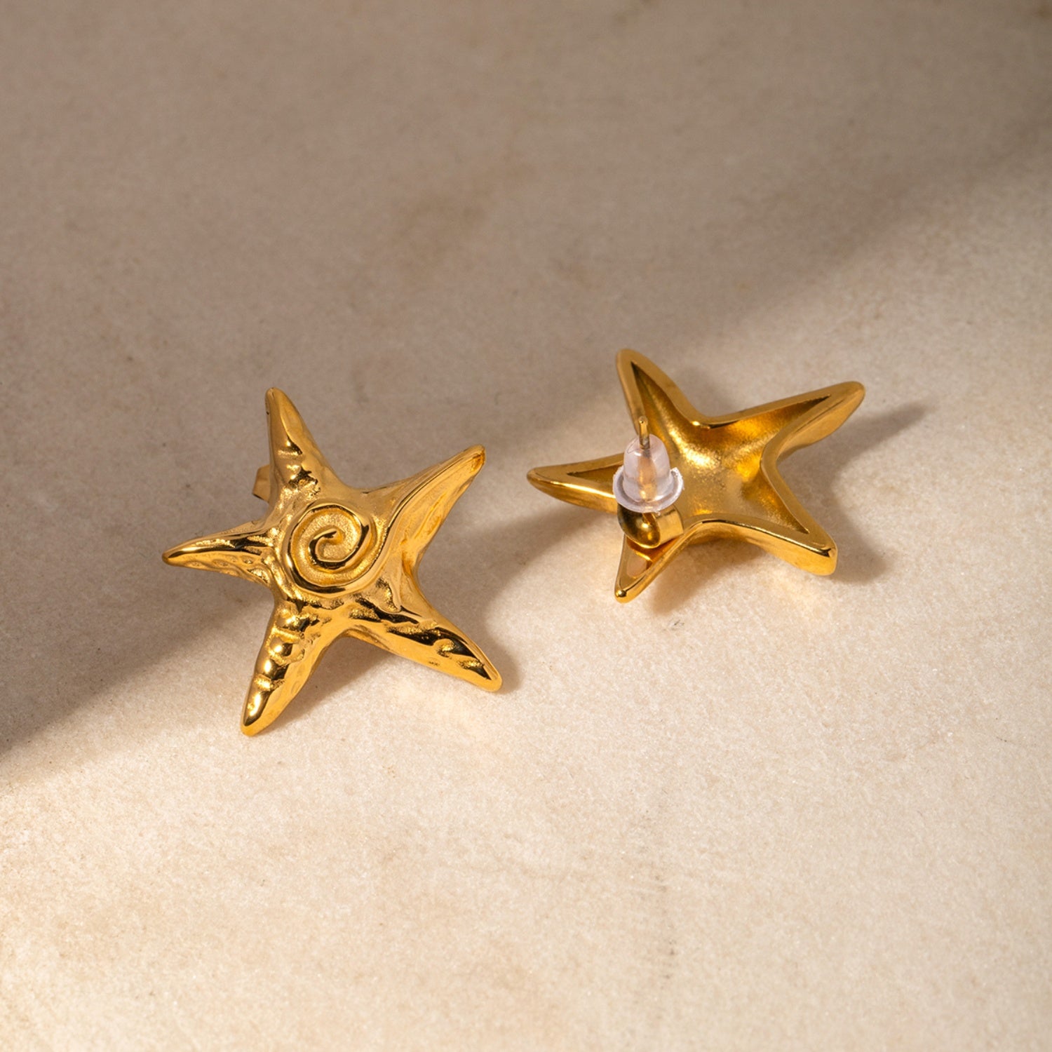 18K Gold-Plated Starfish Stud Earrings
