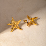 18K Gold-Plated Starfish Stud Earrings