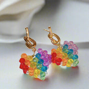 Rainbow Crystal Bead Earrings