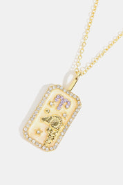 Rhinestone Zodiac Constellation Pendant Copper Necklace