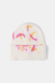 Bi-Color Tie-Dye Cuffed Rib-Knit Beanie