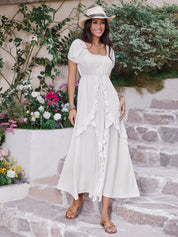 Sylvia Short Sleeve Empire Waist Maxi Dress