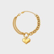 Half & Half Chunky Heart Bracelet